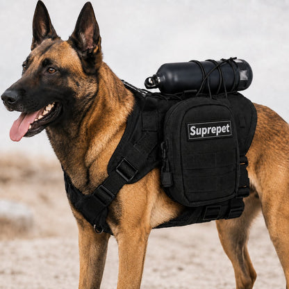 Paws in Awe Tactical Dog Harness Backpack for Large Dogs - Outdoor Walking, Training & Hiking Gear with Load Carrying Pouch image 1