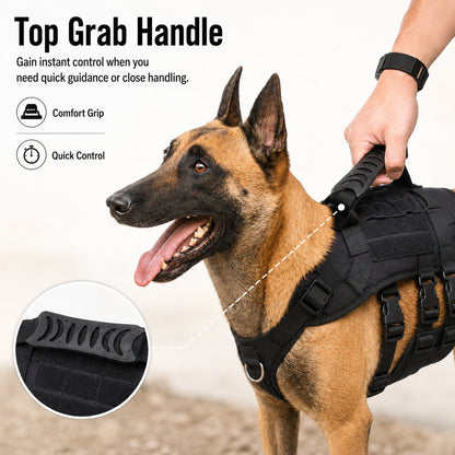 Paws in Awe Tactical Dog Harness Backpack for Large Dogs - Outdoor Walking, Training & Hiking Gear with Load Carrying Pouch image 4