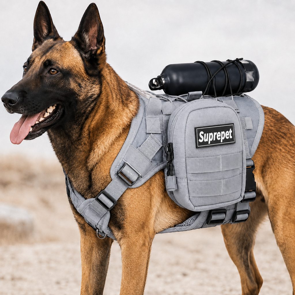 Paws in Awe Tactical Dog Harness Backpack for Large Dogs - Outdoor Walking, Training & Hiking Gear with Load Carrying Pouch image 13
