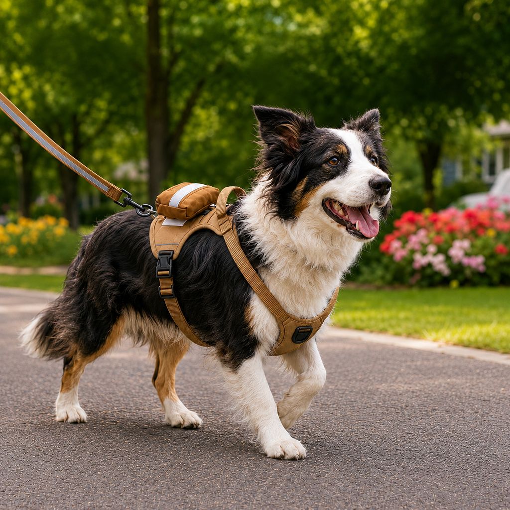 Paws in Awe Tactical Dog Harness with Storage Pouch for Daily Walks, Training & Hiking - Breathable Control Vest with Handle image 13