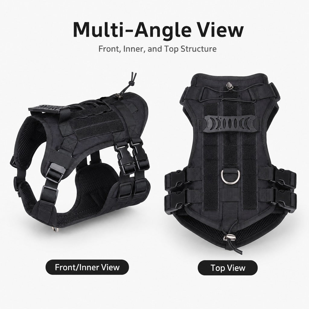 Paws in Awe Tactical Dog Harness Backpack for Large Dogs - Outdoor Walking, Training & Hiking Gear with Load Carrying Pouch image 6