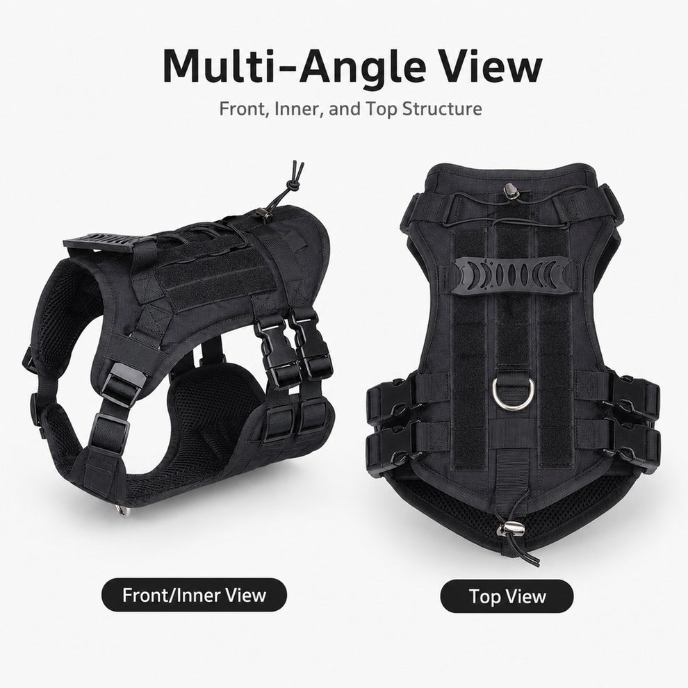 Paws in Awe Tactical Dog Harness Backpack for Large Dogs - Outdoor Walking, Training & Hiking Gear with Load Carrying Pouch image 6