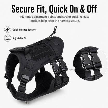 Paws in Awe Tactical Dog Harness Backpack for Large Dogs - Outdoor Walking, Training & Hiking Gear with Load Carrying Pouch image 8