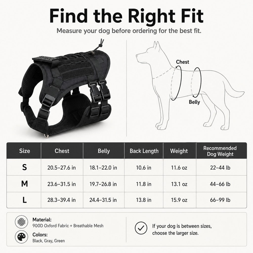 Paws in Awe Tactical Dog Harness Backpack for Large Dogs - Outdoor Walking, Training & Hiking Gear with Load Carrying Pouch image 11