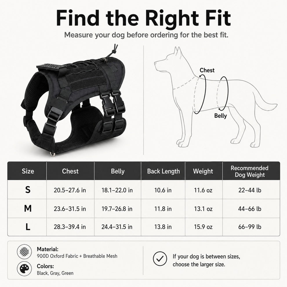 Paws in Awe Tactical Dog Harness Backpack for Large Dogs - Outdoor Walking, Training & Hiking Gear with Load Carrying Pouch image 11