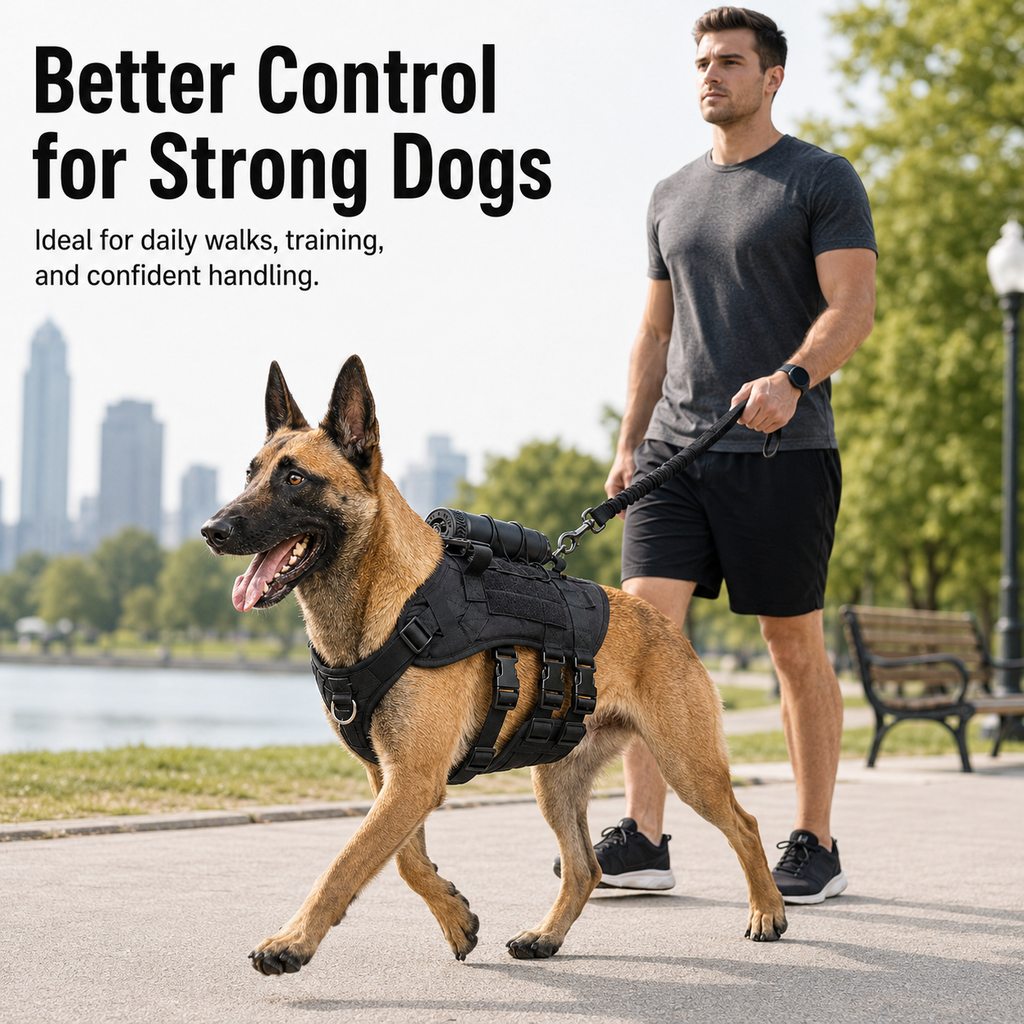 Paws in Awe Tactical Dog Harness Backpack for Large Dogs - Outdoor Walking, Training & Hiking Gear with Load Carrying Pouch image 3