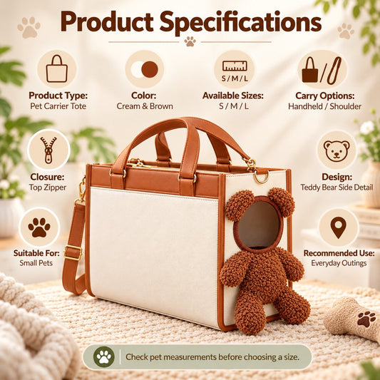 Teddy bear pet carrier tote product specifications