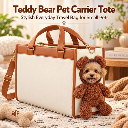 Teddy bear pet carrier tote for small pets