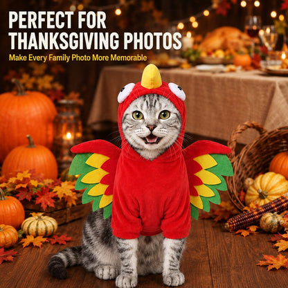 Paws in Awe Halloween Turkey Costume for Dogs & Cats - One-Piece Hooded Pet Outfit for Parties & Photos image 2