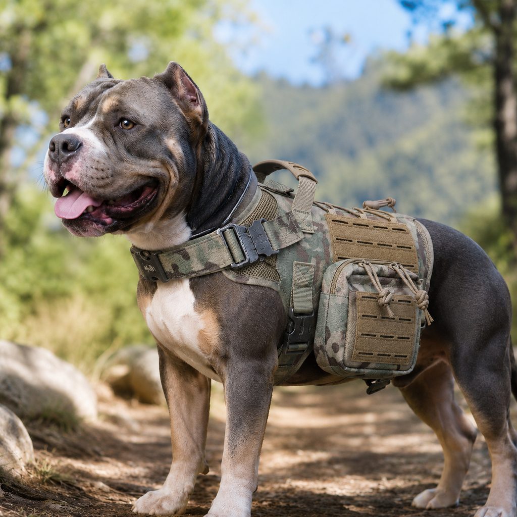 Paws in Awe TrailGuard K9 Tactical Dog Backpack Harness with Dual Side Pouches for Hiking, Camping & Outdoor Walks image 11