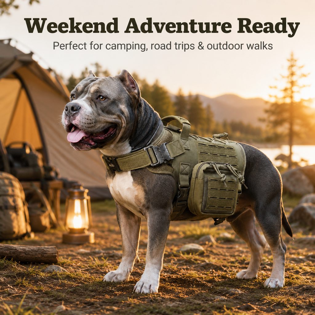 Paws in Awe TrailGuard K9 Tactical Dog Backpack Harness with Dual Side Pouches for Hiking, Camping & Outdoor Walks image 3