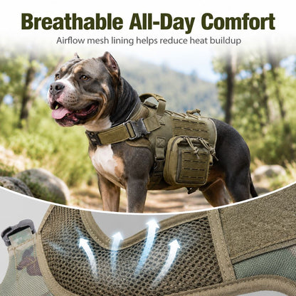 Paws in Awe TrailGuard K9 Tactical Dog Backpack Harness with Dual Side Pouches for Hiking, Camping & Outdoor Walks image 4