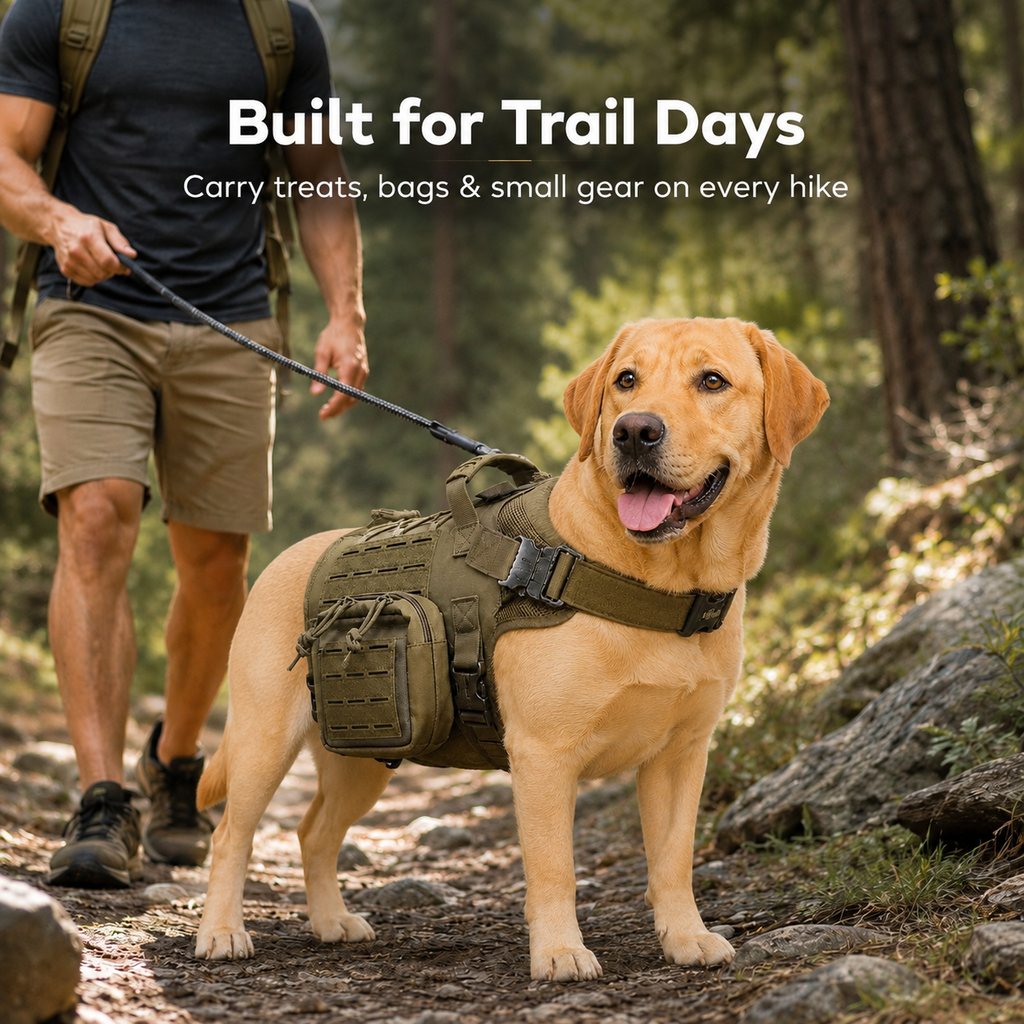 TrailGuard K9 tactical dog backpack harness detail image