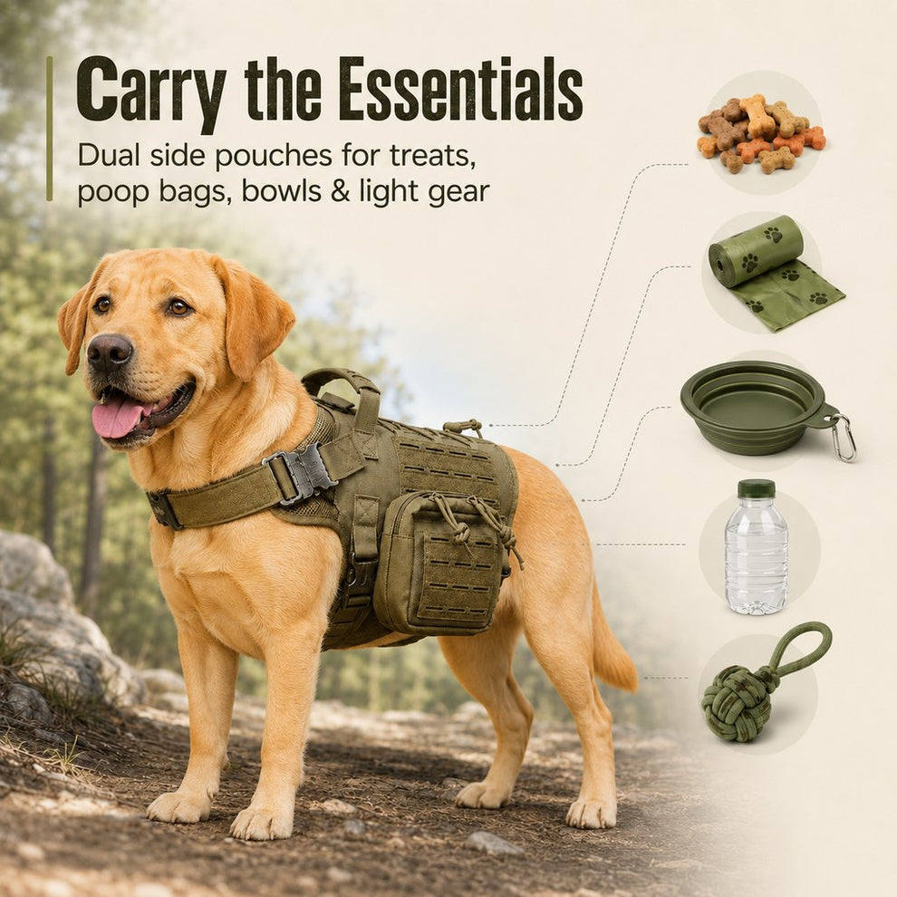 TrailGuard K9 tactical dog backpack harness detail image