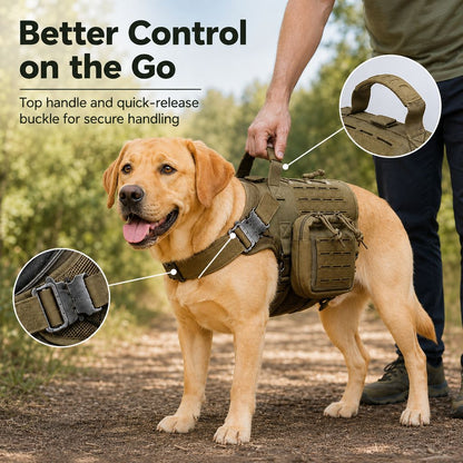 TrailGuard K9 tactical dog backpack harness detail image