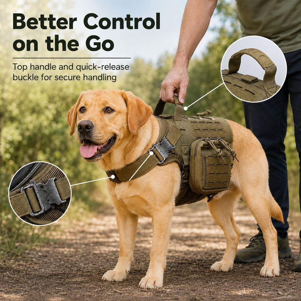 TrailGuard K9 tactical dog backpack harness detail image