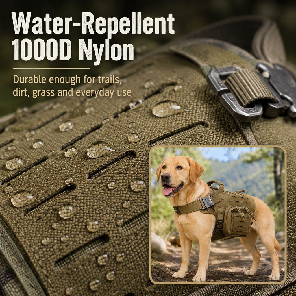 TrailGuard K9 tactical dog backpack harness detail image