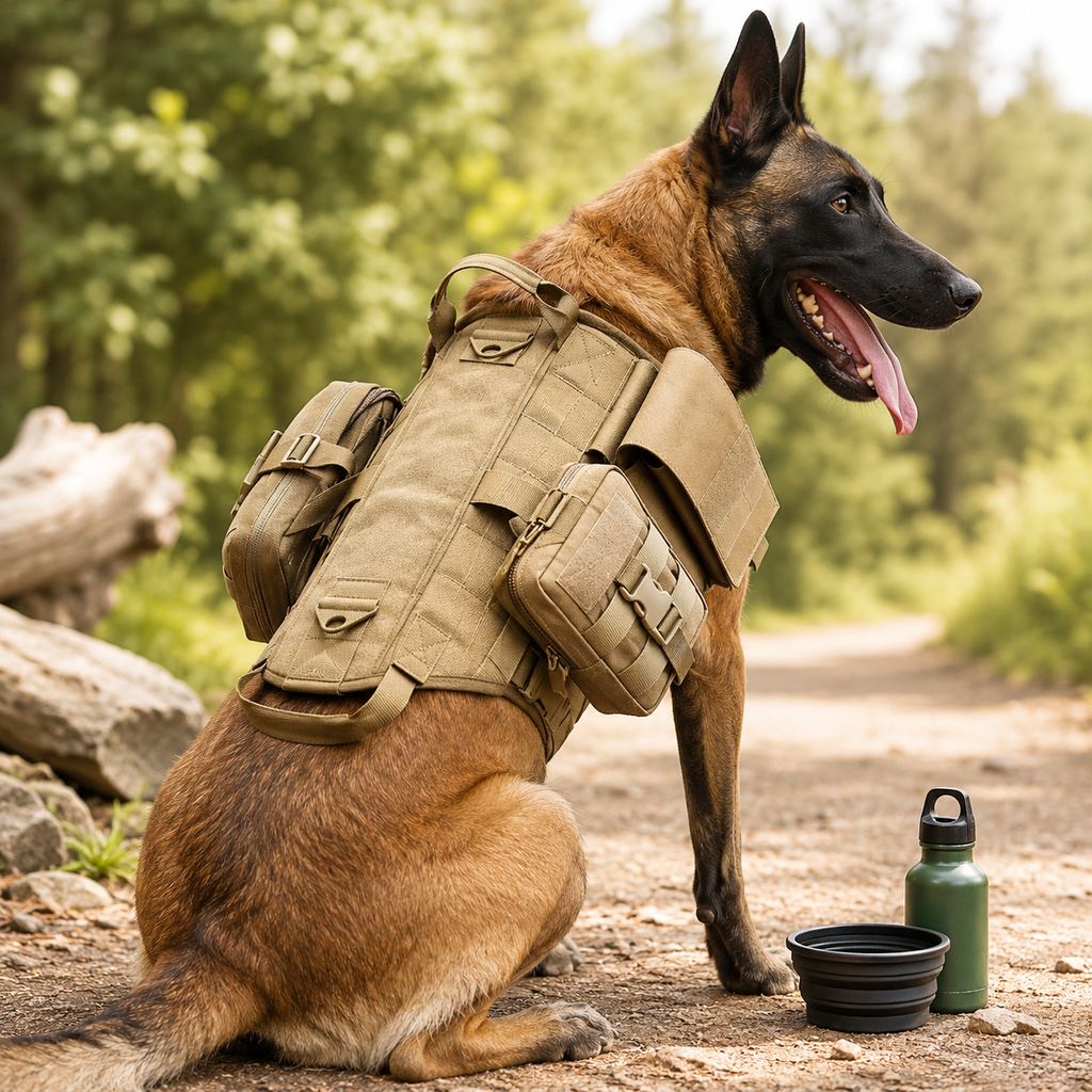 Paws in Awe TrailGuard K9 Tactical Dog Backpack Harness for Hiking, Training & Better Control on Outdoor Walks image 1