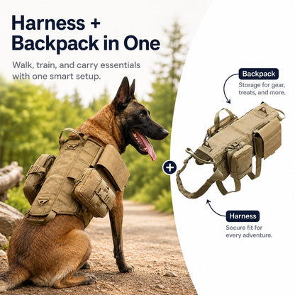 Paws in Awe TrailGuard K9 Tactical Dog Backpack Harness for Hiking, Training & Better Control on Outdoor Walks image 4