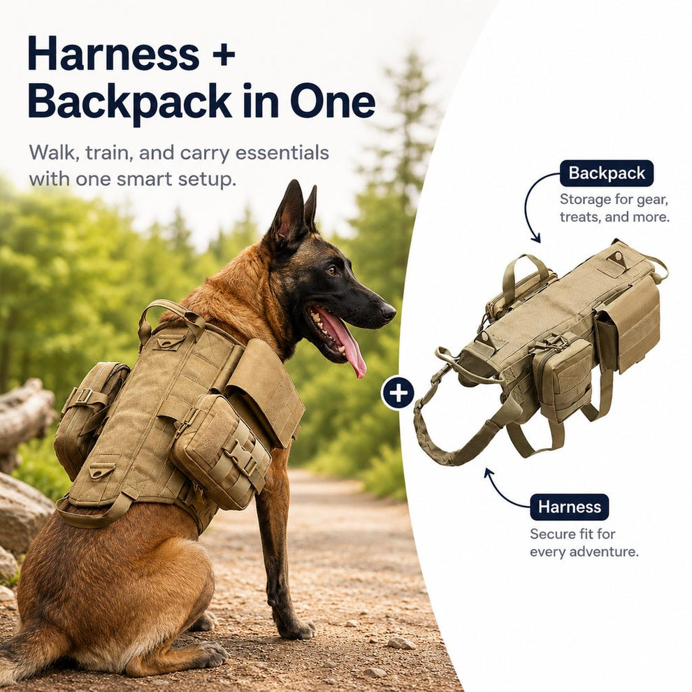Paws in Awe TrailGuard K9 Tactical Dog Backpack Harness for Hiking, Training & Better Control on Outdoor Walks image 4