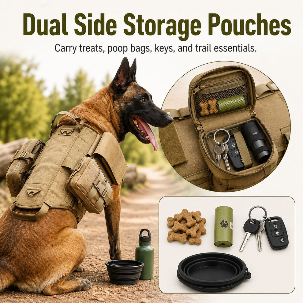 Paws in Awe TrailGuard K9 Tactical Dog Backpack Harness for Hiking, Training & Better Control on Outdoor Walks image 5