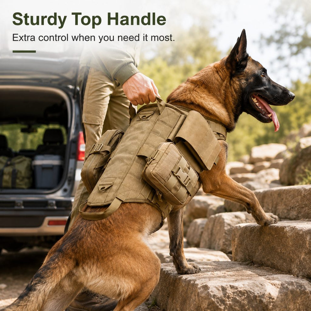 Paws in Awe TrailGuard K9 Tactical Dog Backpack Harness for Hiking, Training & Better Control on Outdoor Walks image 3