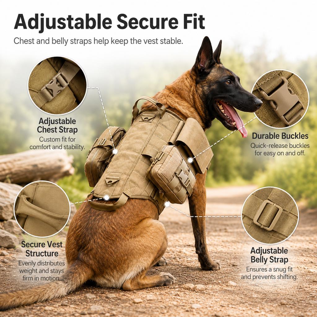 Paws in Awe TrailGuard K9 Tactical Dog Backpack Harness for Hiking, Training & Better Control on Outdoor Walks image 6