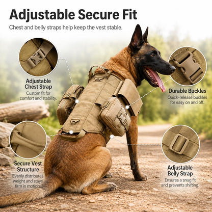 Paws in Awe TrailGuard K9 Tactical Dog Backpack Harness for Hiking, Training & Better Control on Outdoor Walks image 6