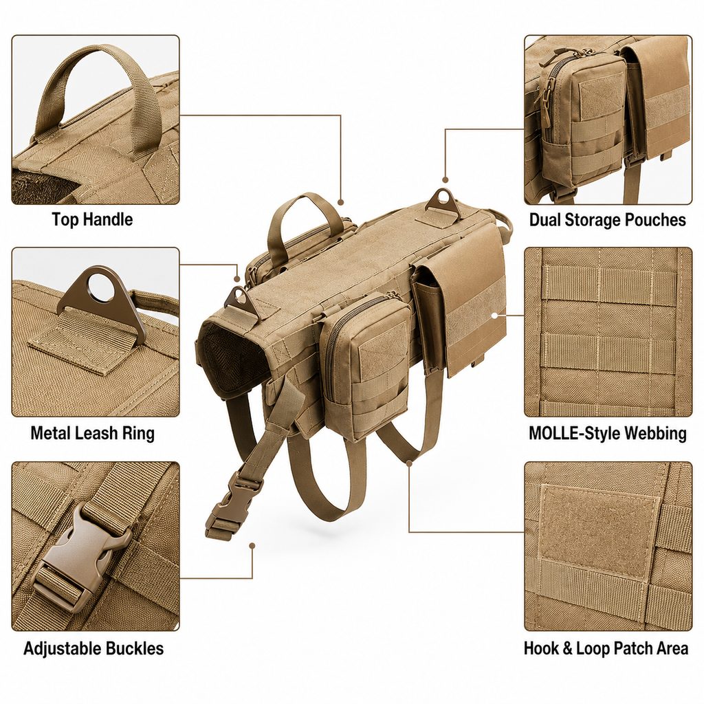 Paws in Awe TrailGuard K9 Tactical Dog Backpack Harness for Hiking, Training & Better Control on Outdoor Walks image 8