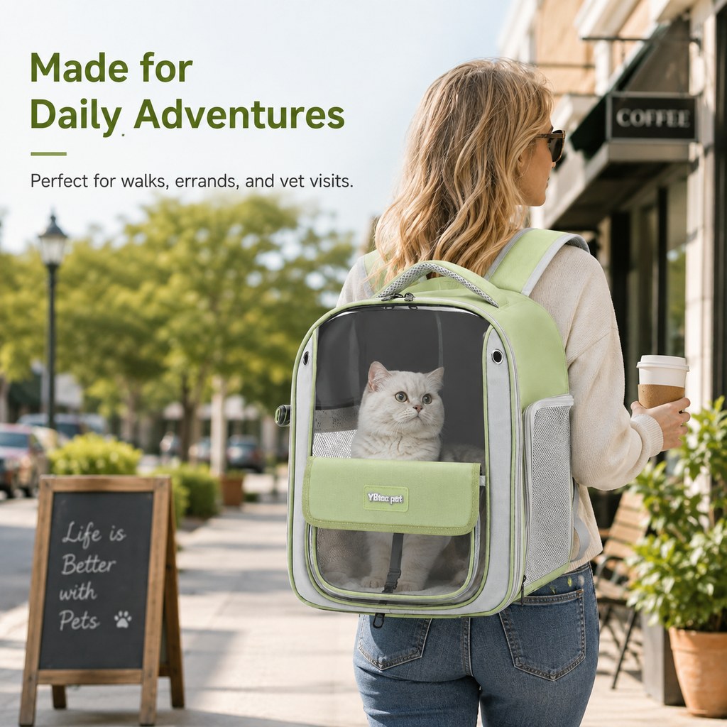 Paws in Awe Transparent Cat Backpack Carrier for Travel & Vet Visits - Breathable, Roomy Pet Backpack for More Comfortable Trips image 2
