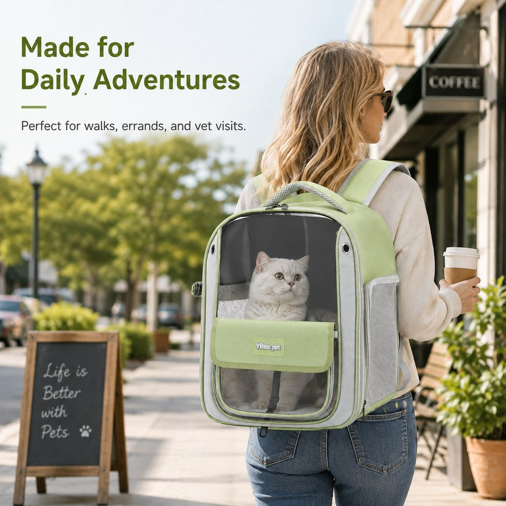Paws in Awe Transparent Cat Backpack Carrier for Travel & Vet Visits - Breathable, Roomy Pet Backpack for More Comfortable Trips image 2