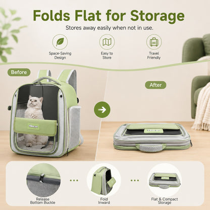 Paws in Awe Transparent Cat Backpack Carrier for Travel & Vet Visits - Breathable, Roomy Pet Backpack for More Comfortable Trips image 10