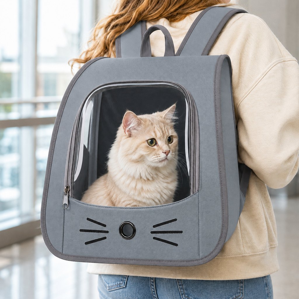 Paws in Awe Transparent Cat Backpack Carrier for Travel & Vet Visits - Breathable, Roomy Pet Backpack for More Comfortable Trips image 12