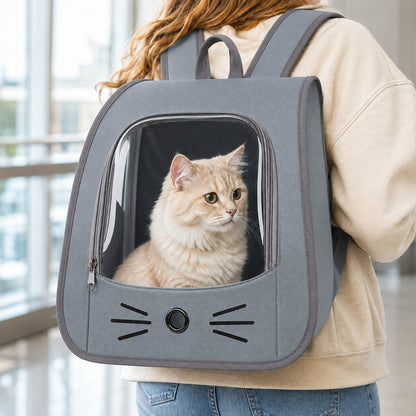Paws in Awe Transparent Cat Backpack Carrier for Travel & Vet Visits - Breathable, Roomy Pet Backpack for More Comfortable Trips image 12