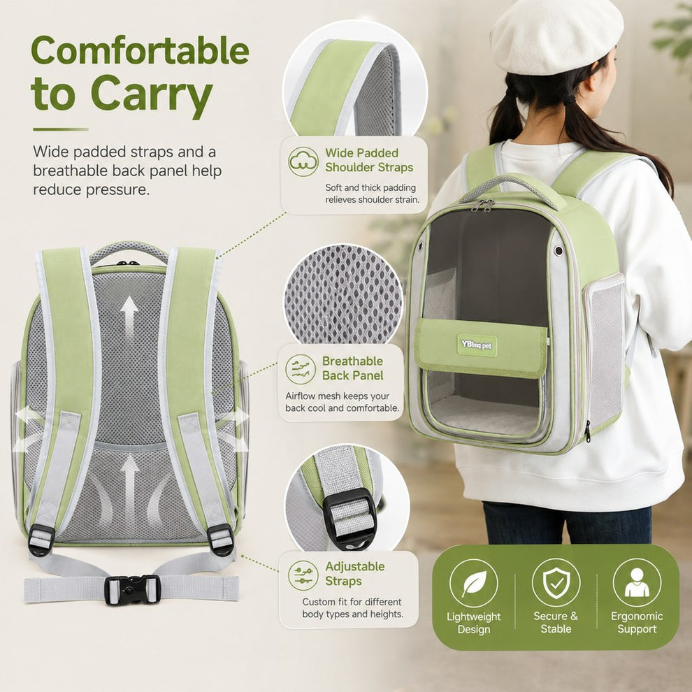 Paws in Awe Transparent Cat Backpack Carrier for Travel & Vet Visits - Breathable, Roomy Pet Backpack for More Comfortable Trips image 9