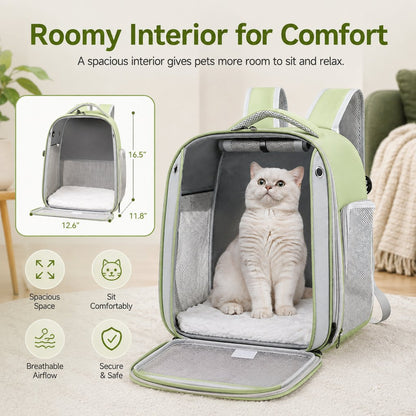 Paws in Awe Transparent Cat Backpack Carrier for Travel & Vet Visits - Breathable, Roomy Pet Backpack for More Comfortable Trips image 5