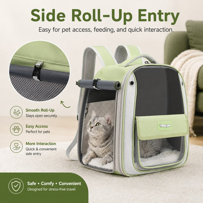 Paws in Awe Transparent Cat Backpack Carrier for Travel & Vet Visits - Breathable, Roomy Pet Backpack for More Comfortable Trips image 3