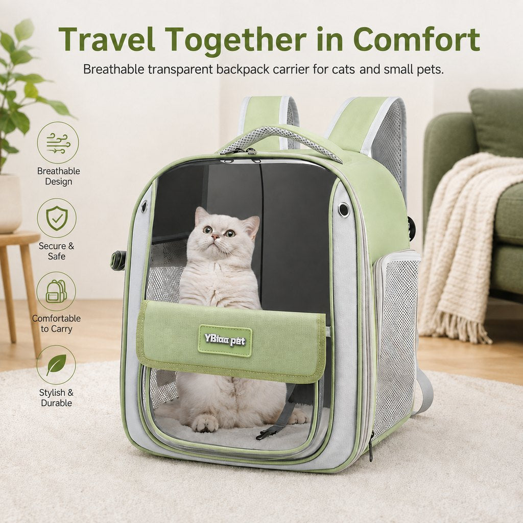 Paws in Awe Transparent Cat Backpack Carrier for Travel & Vet Visits - Breathable, Roomy Pet Backpack for More Comfortable Trips image 4