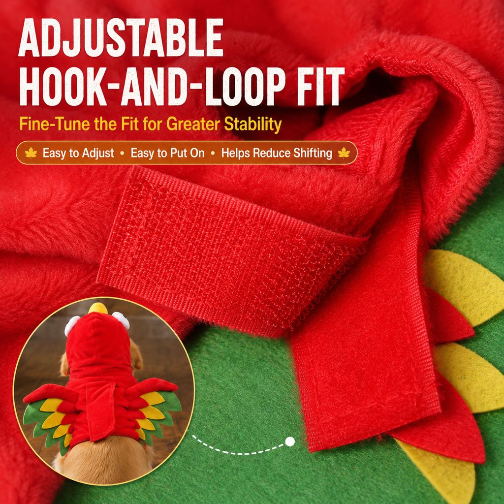 Paws in Awe Halloween Turkey Costume for Dogs & Cats - One-Piece Hooded Pet Outfit for Parties & Photos image 8