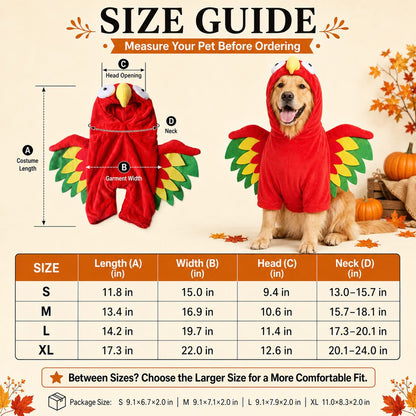 Paws in Awe Halloween Turkey Costume for Dogs & Cats - One-Piece Hooded Pet Outfit for Parties & Photos image 10