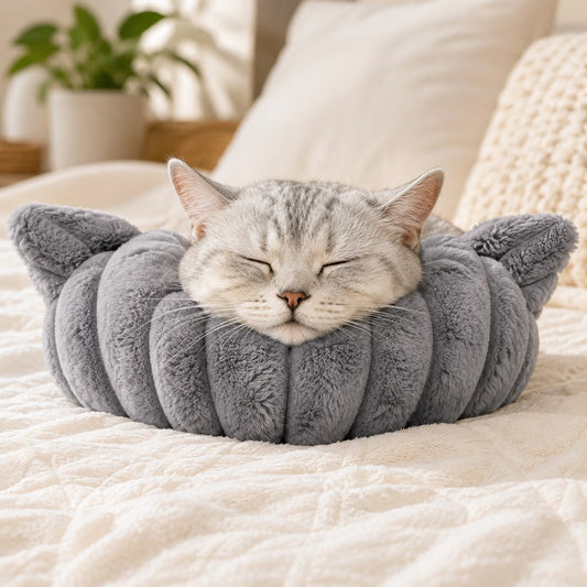 Paws in Awe Cozy U-Shaped Pet Neck Pillow for Cats & Small Dogs – Soft Plush Sleeping Support Cushion for Comfortable Naps at Home & Travel image 1