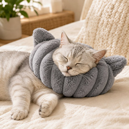 Paws in Awe Cozy U-Shaped Pet Neck Pillow for Cats & Small Dogs – Soft Plush Sleeping Support Cushion for Comfortable Naps at Home & Travel image 2