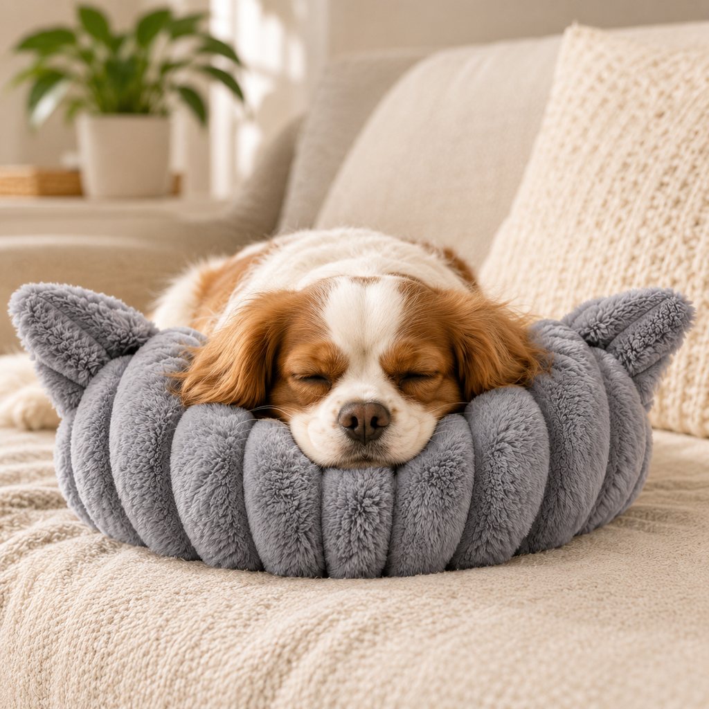 Paws in Awe Cozy U-Shaped Pet Neck Pillow for Cats & Small Dogs – Soft Plush Sleeping Support Cushion for Comfortable Naps at Home & Travel image 3