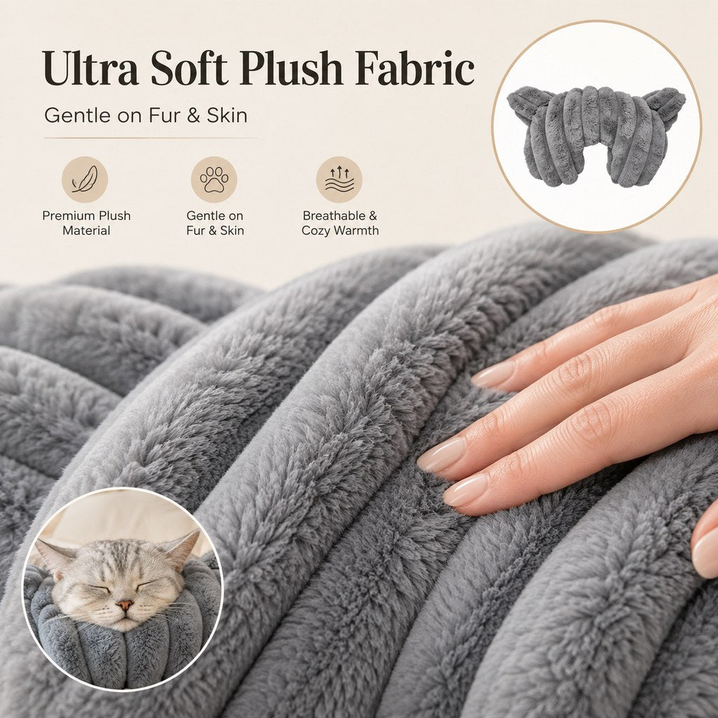 Paws in Awe Cozy U-Shaped Pet Neck Pillow for Cats & Small Dogs – Soft Plush Sleeping Support Cushion for Comfortable Naps at Home & Travel image 5
