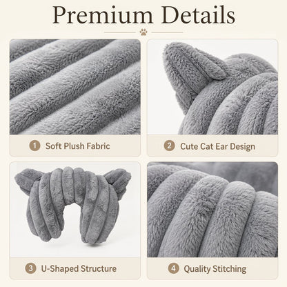 Paws in Awe Cozy U-Shaped Pet Neck Pillow for Cats & Small Dogs – Soft Plush Sleeping Support Cushion for Comfortable Naps at Home & Travel image 7