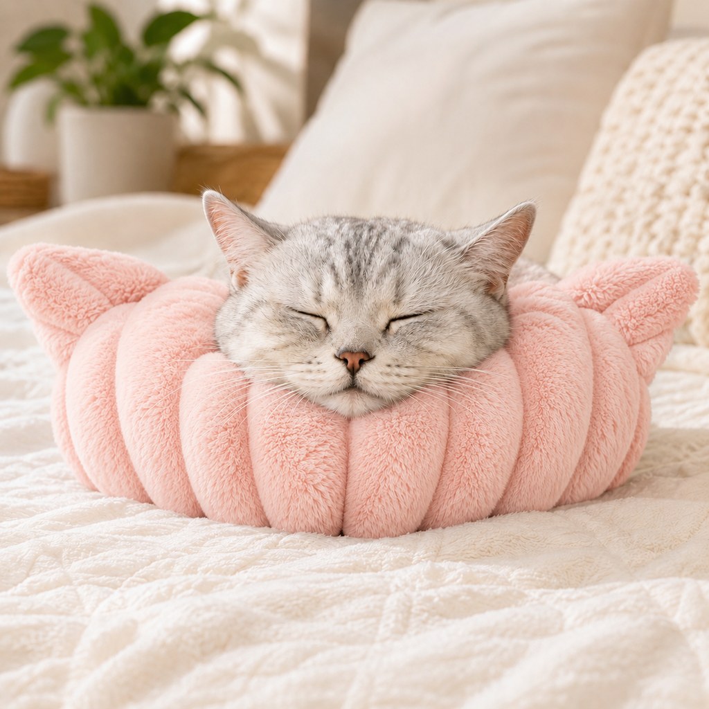 Paws in Awe Cozy U-Shaped Pet Neck Pillow for Cats & Small Dogs – Soft Plush Sleeping Support Cushion for Comfortable Naps at Home & Travel image 10