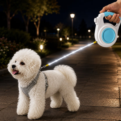Paws in Awe Rechargeable Light-Up Retractable Dog Leash for Night Walks - Helps Small Dogs Stay Visible & Easy to Control image 13