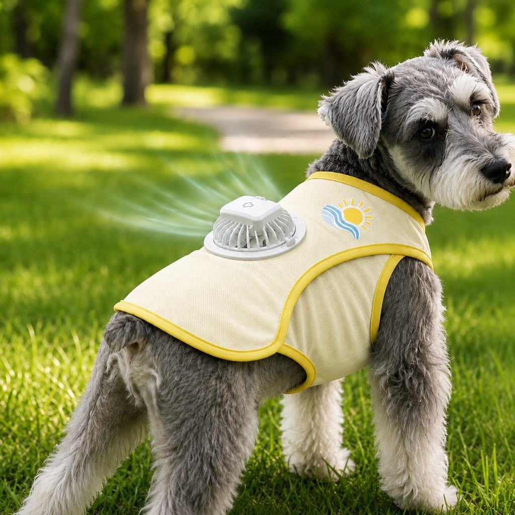 usb rechargeable dog cooling fan vest details