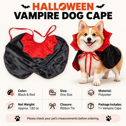 Vampire dog cape one size product guide
