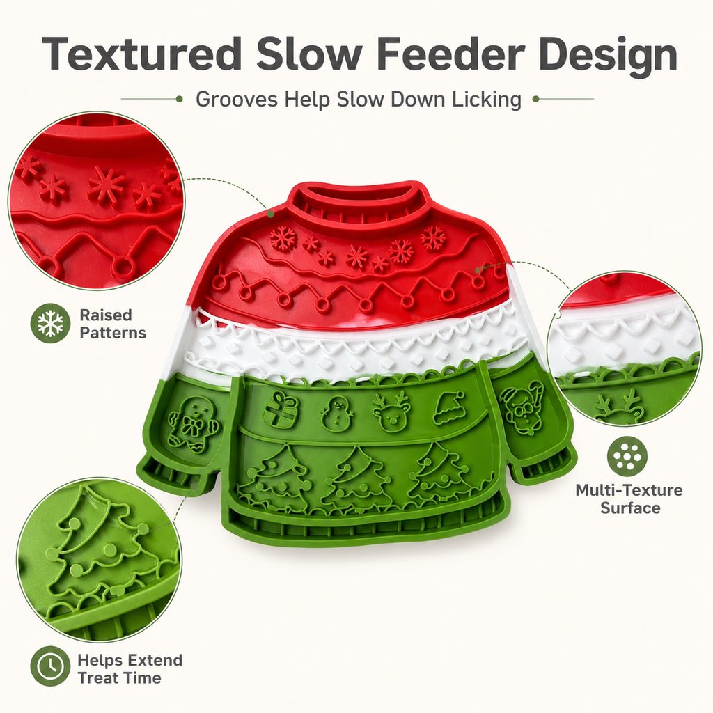 Wall-mount textured slow feeder lick mat